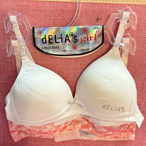 dELiA*s White and Pink Bra with Underwire Support